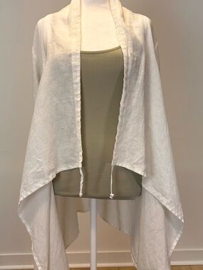 Bryn Walker Kai 100% Linen Drape Jacket White Made in USA Medium